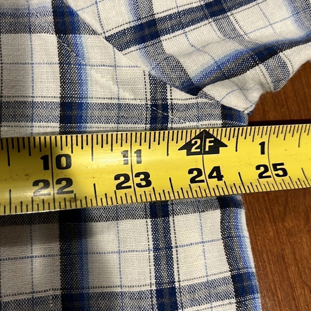 Scott Barber Men’s Linen Blend Short Sleeved Plaid Shirt Size Large. - Picture 4 of 6